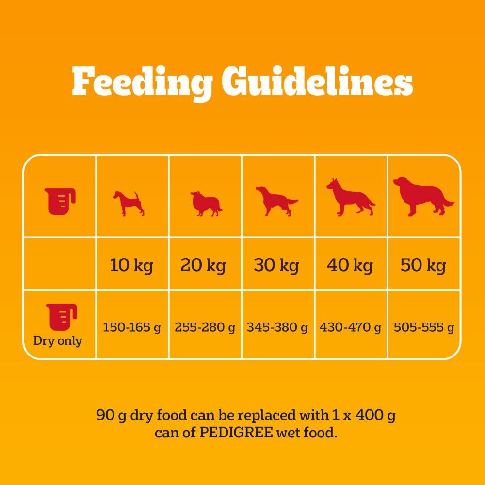 Pedigree Complete Dog Dry Food for Dogs with Poultry and Vegetable 3 x 3 kg
