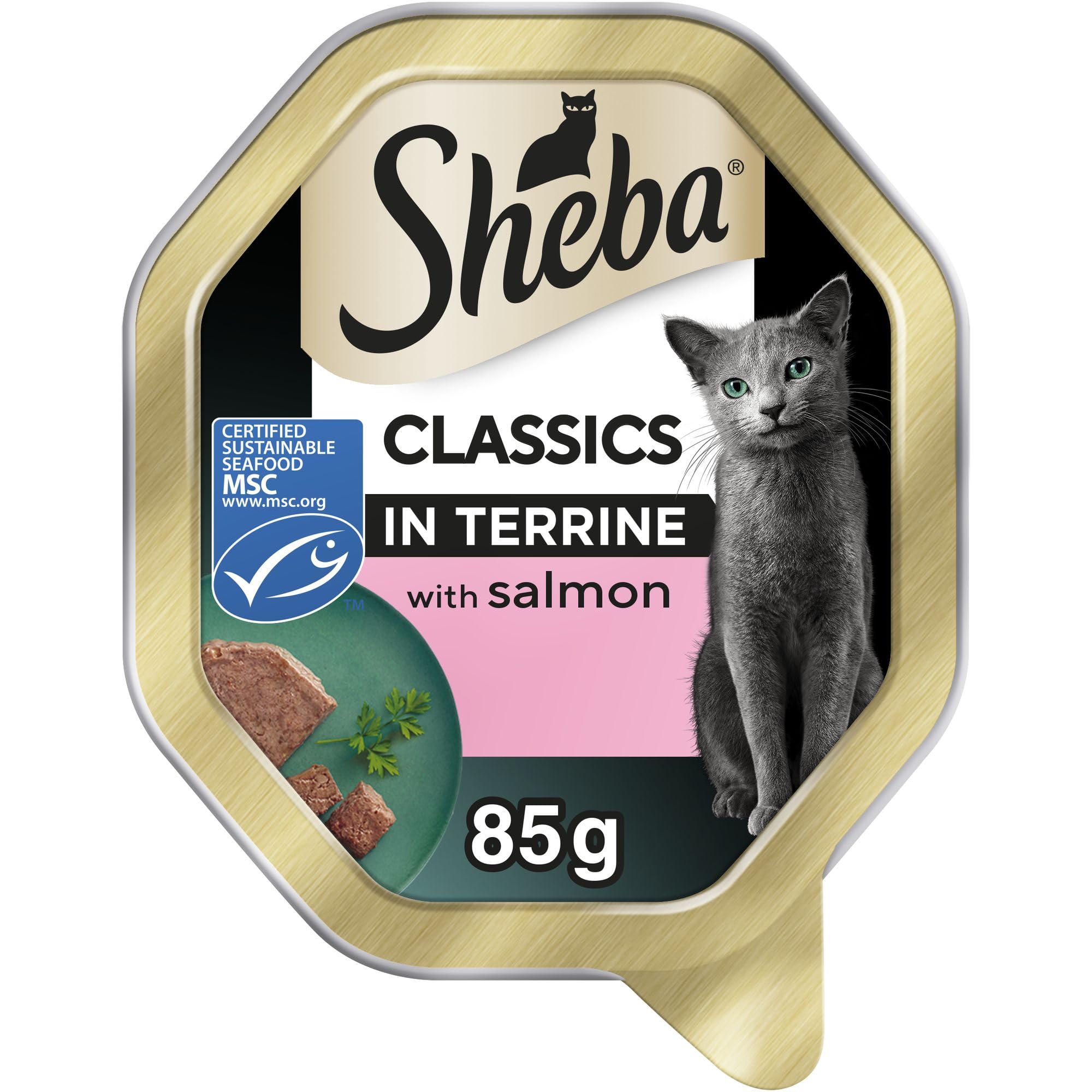Sheba Classics Cat Food Tray with Salmon in Terrine 2x11x85g