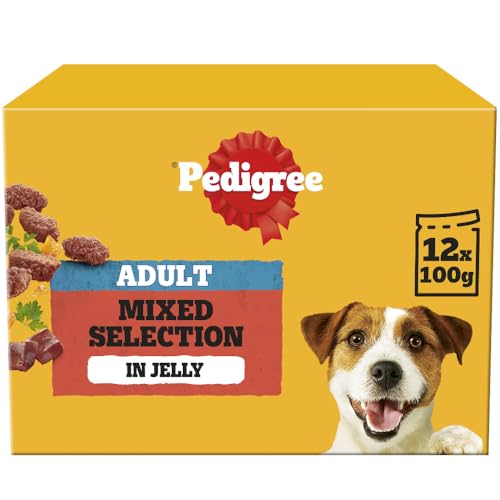 PEDIGREE Adult Dog Food Pouches Mixed Selection in Jelly 4 x 12 x 100 g