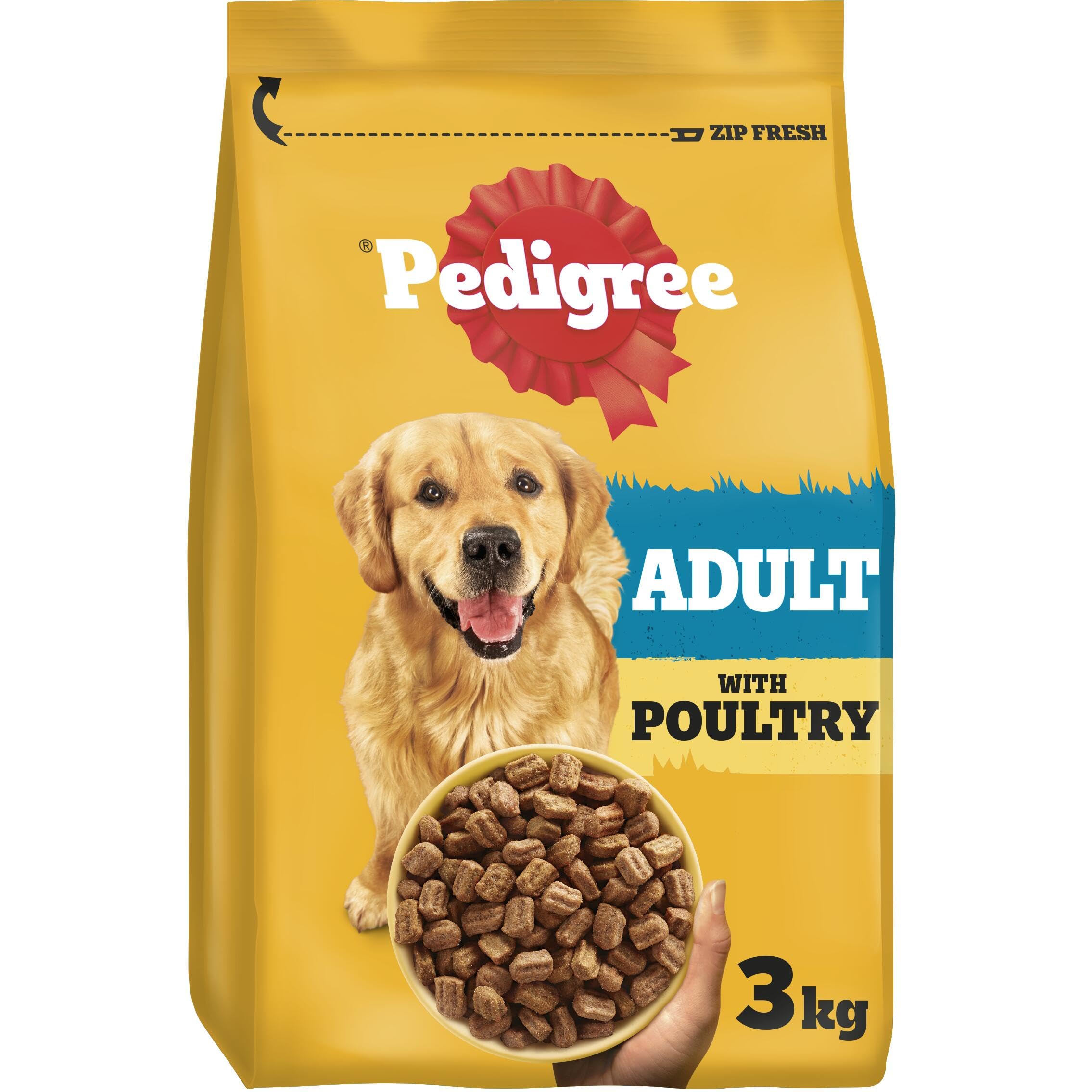 Pedigree Complete Dog Dry Food for Dogs with Poultry and Vegetable 3 x 3 kg