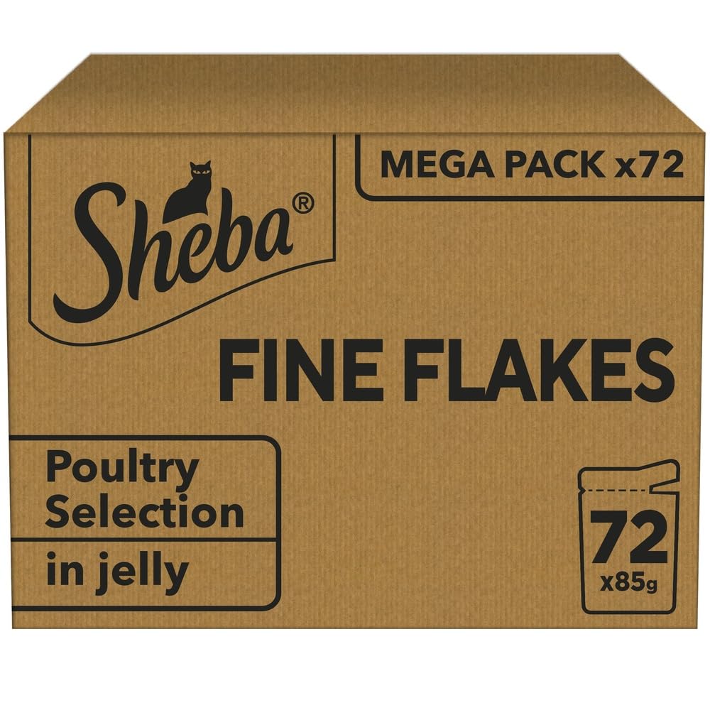 Sheba Fine Flakes Poultry Collection in Jelly 72 Pouches