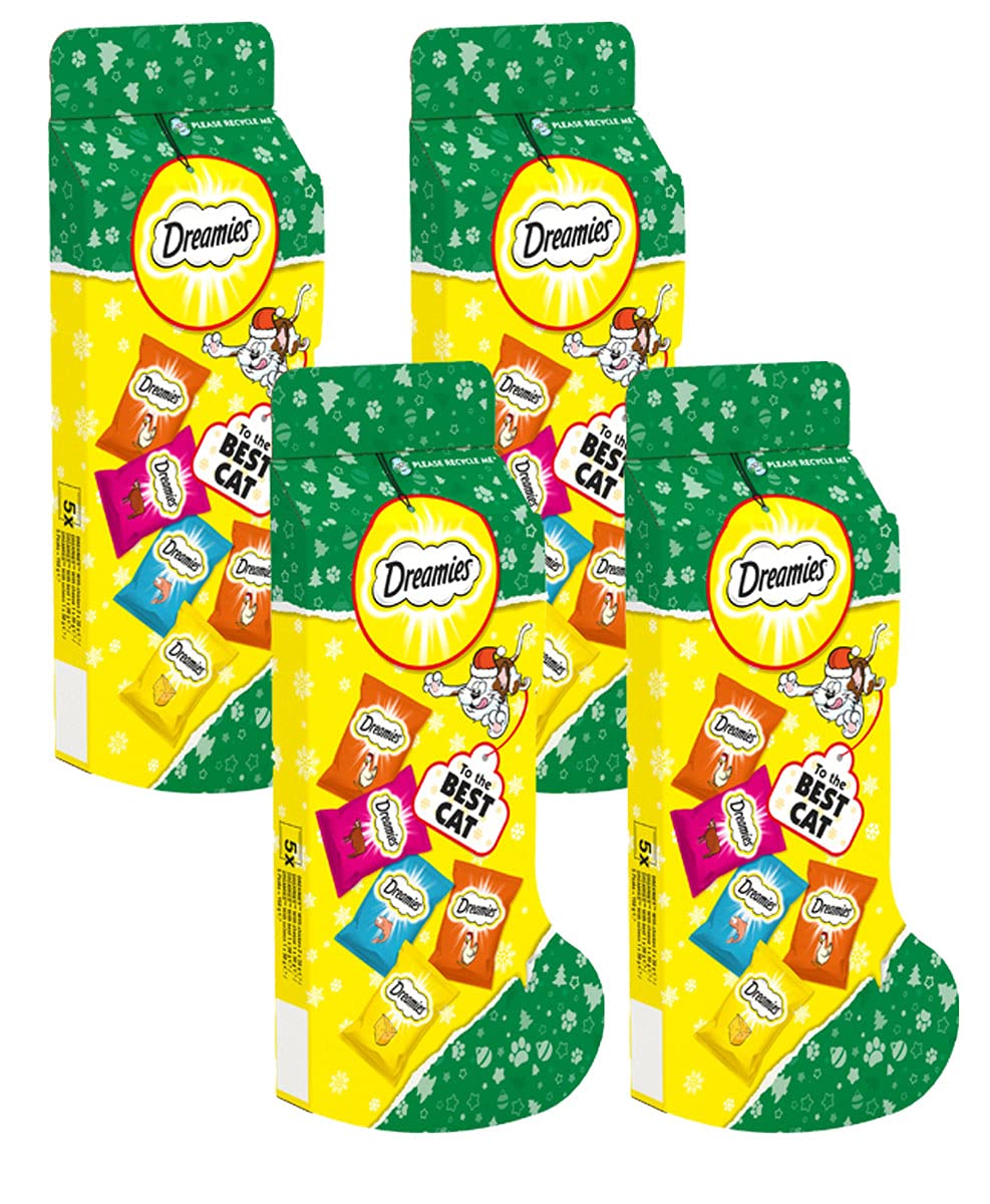 Dreamies Christmas Cat Stocking (4 X Stockings)