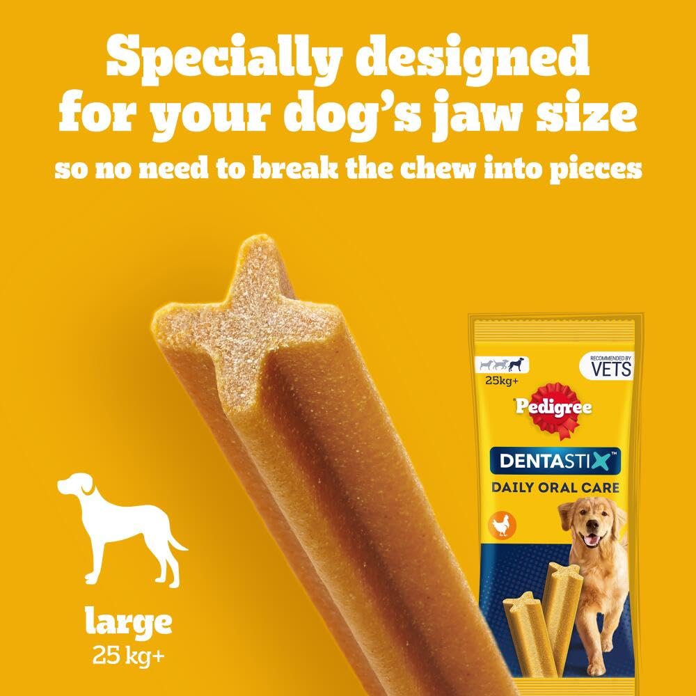 Pedigree Dentastix - Daily Dental Care Chews - Dog Treats for Large Dogs - 112 Sticks (Pack of 4)