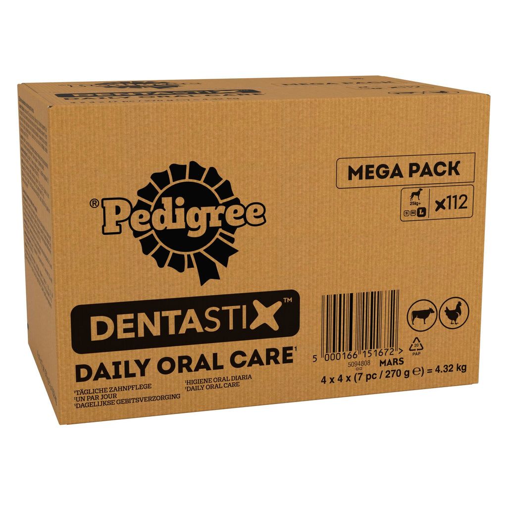 Pedigree Dentastix - Daily Dental Care Chews - Dog Treats for Large Dogs - 112 Sticks (Pack of 4)
