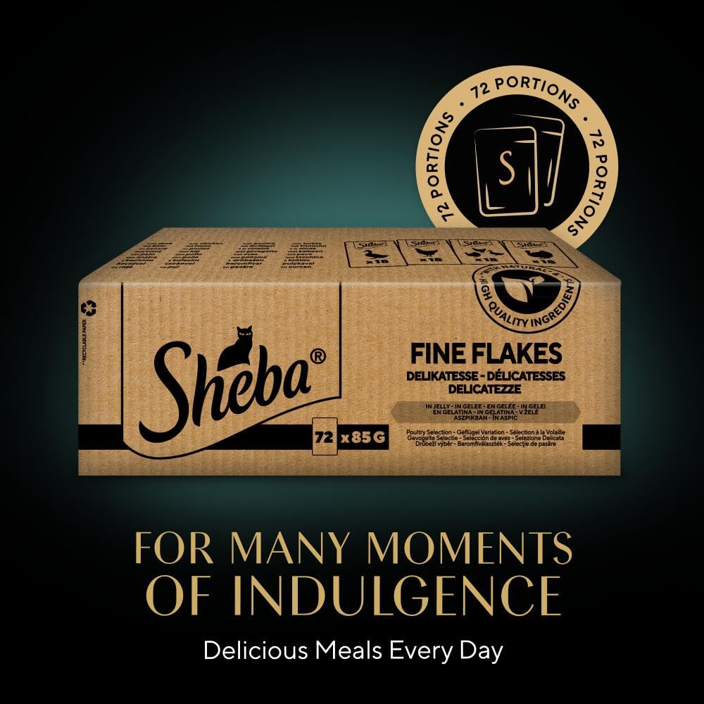 Sheba Fine Flakes Poultry Collection in Jelly 72 Pouches