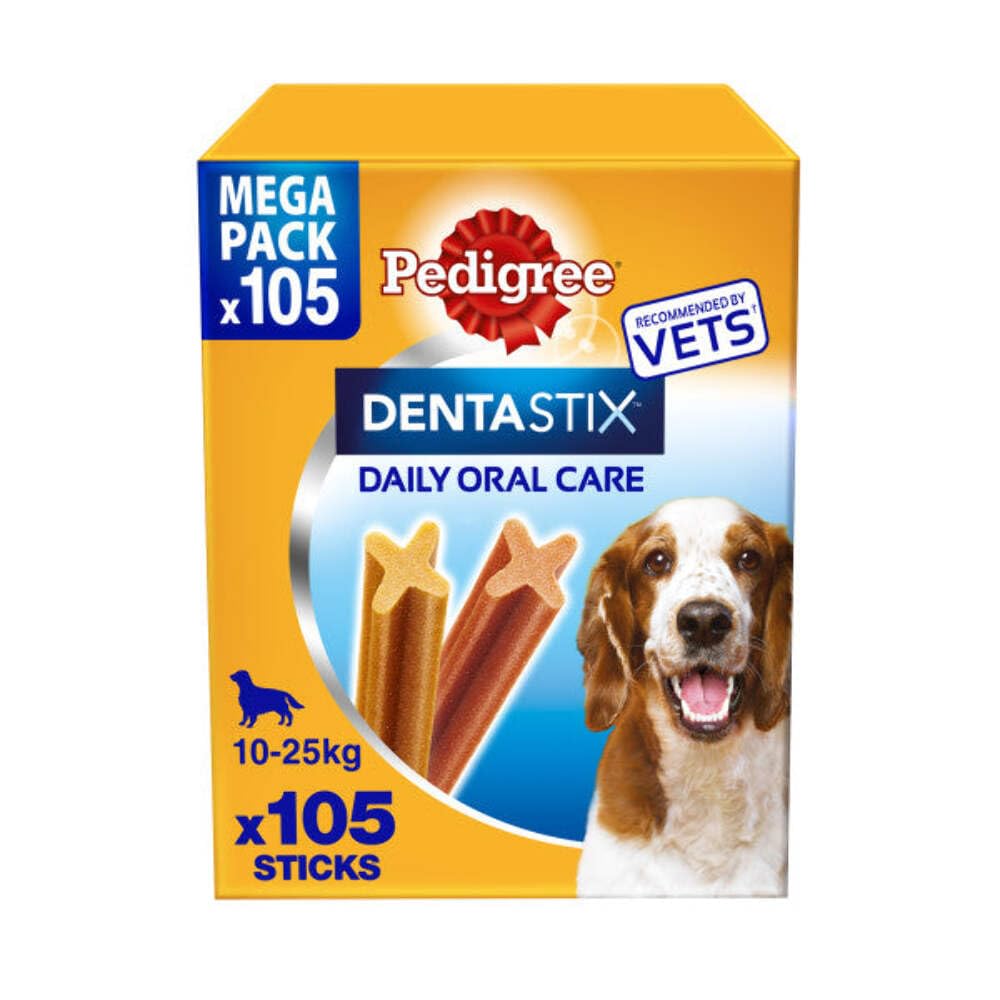 Pedigree DentaStix Daily Dental Chews Medium Dog 10-25kg 105 Sticks