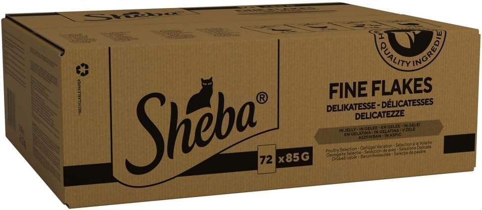 Sheba Fine Flakes Poultry Collection in Jelly 72 Pouches