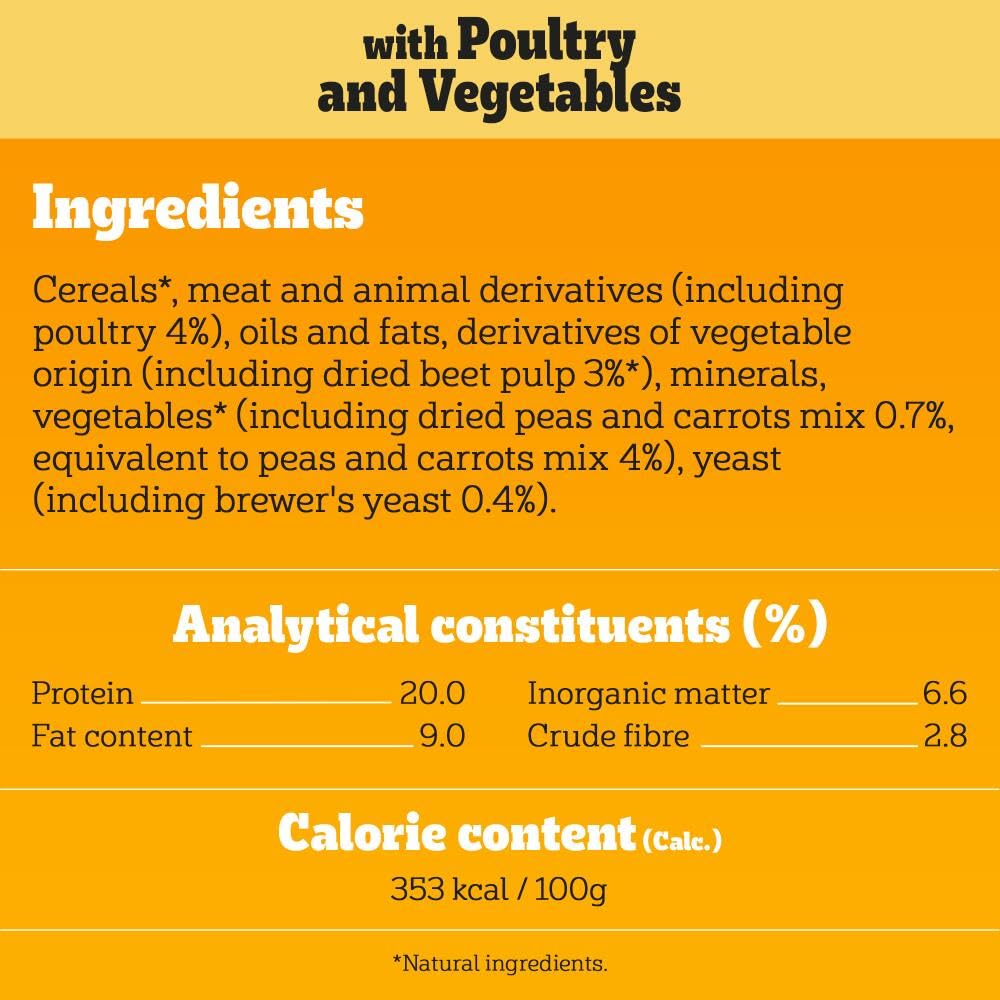 Pedigree Complete Dog Dry Food for Dogs with Poultry and Vegetable 3 x 3 kg