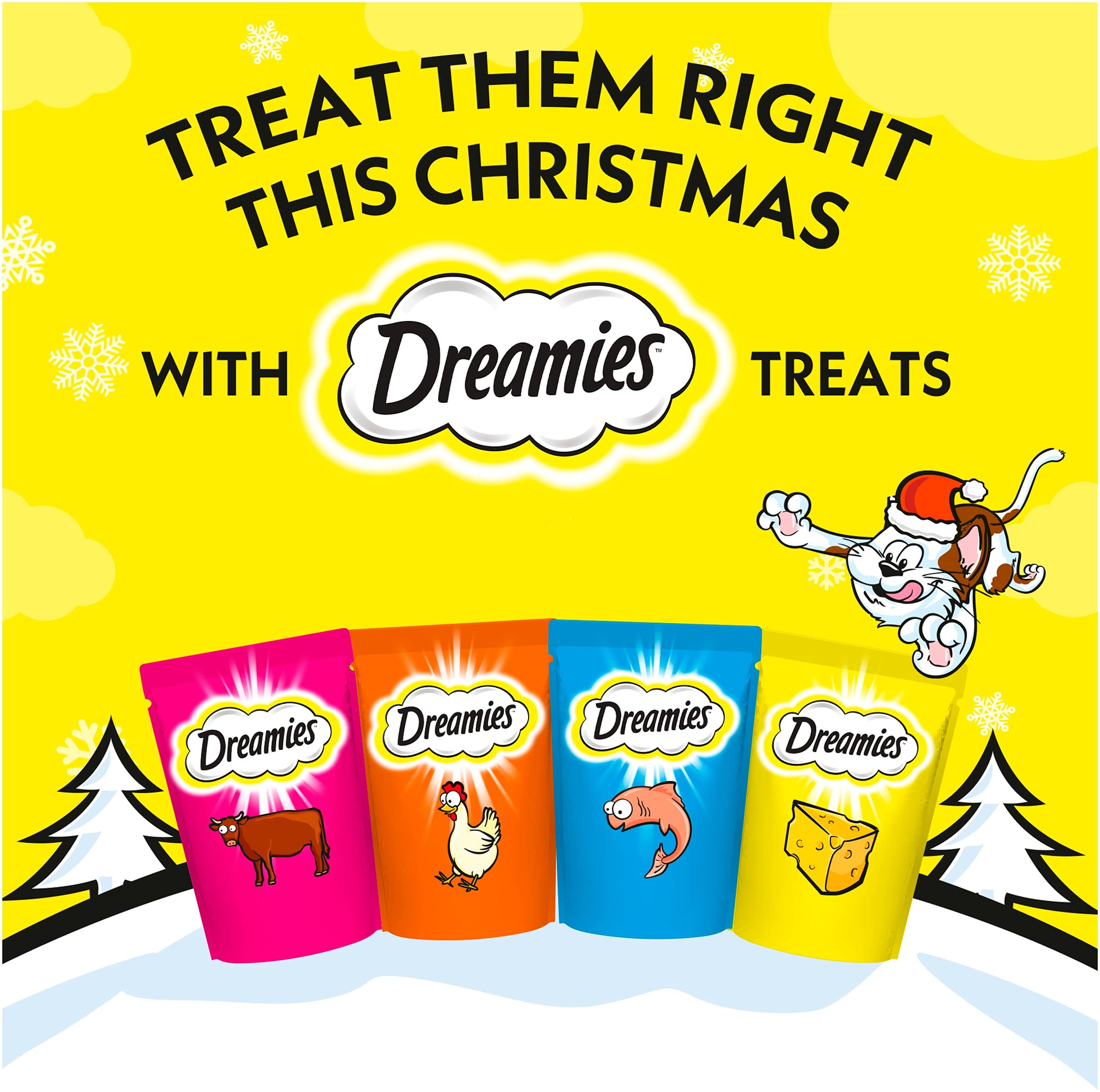 Dreamies Christmas Cat Stocking (4 X Stockings)